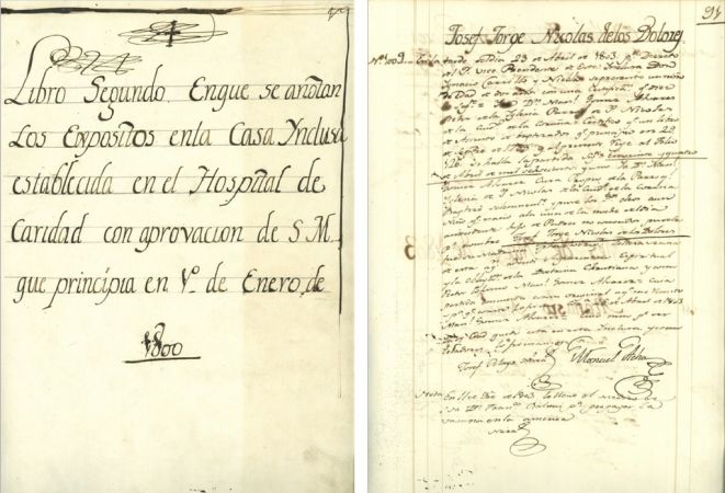 Libro rexistro de nenos expósitos. A Coruña. Anos 1800-1805. 