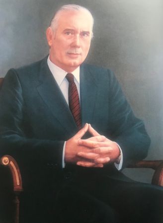 Puente, Rogelio. Retrato de D. Manuel Romay Beccaría. 1990. Pazo da Deputación. Presidencia (1987-1989).jpg