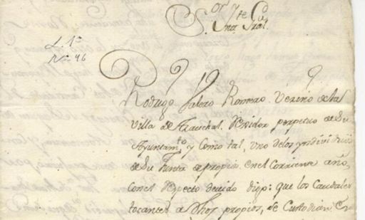 Expediente sobre o municipio de Aceuchal en 1780, documento mes AP de Badajoz