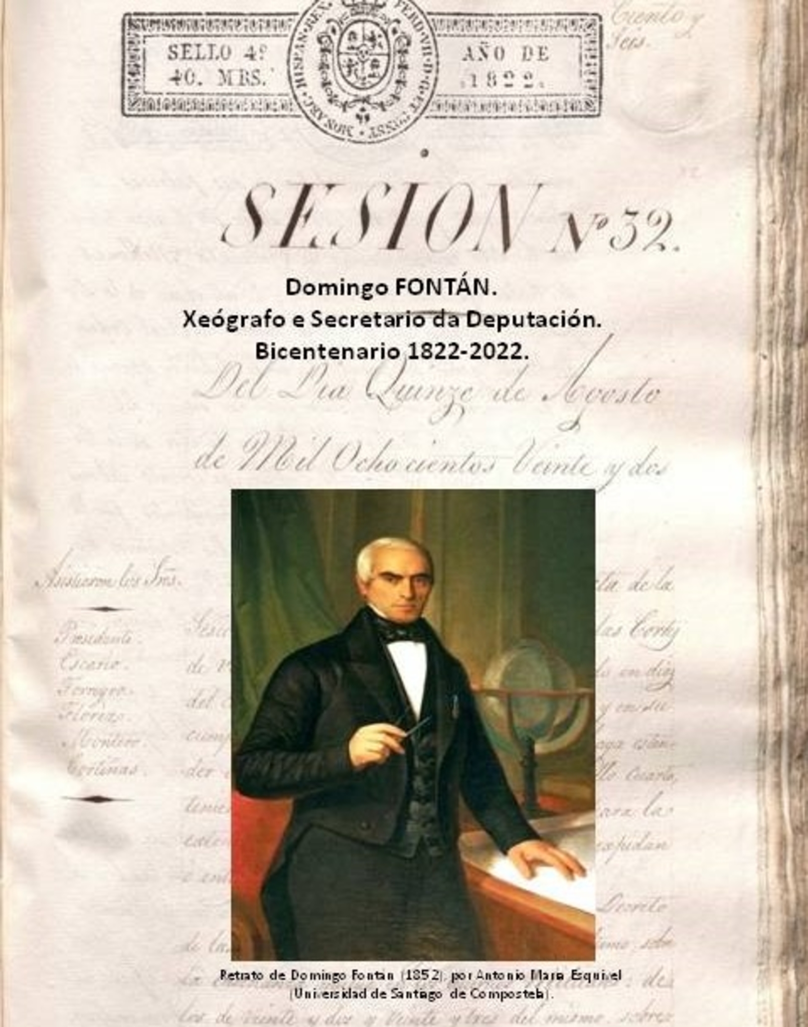Domingo Fontán. Xeográfo e Secretario da Deputación. Bicentenario 1822-2022